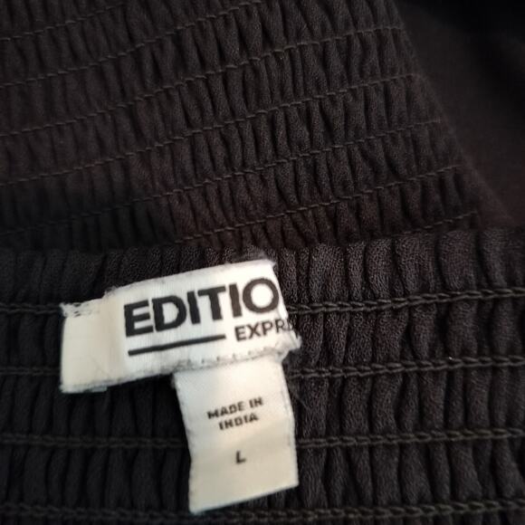 Express Lace Sleeve Smocked Top Balloon Sleeve Ruffled - Picture 10 of 10